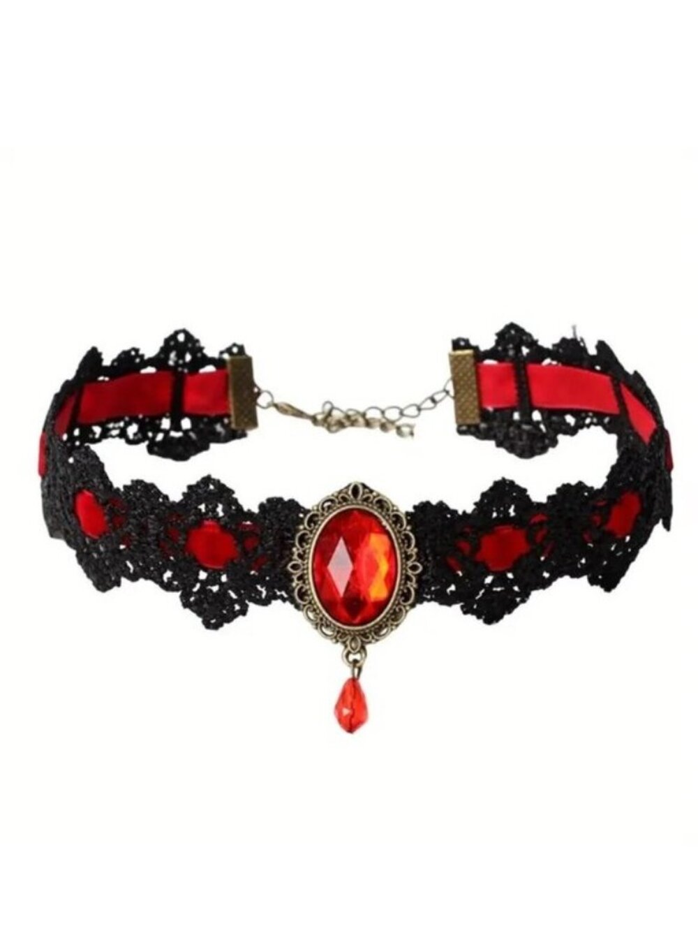 Necklace Lace Choker Sexy Jewel Goth Rave Scene Costume Vamp Trendy Stylish Emo
